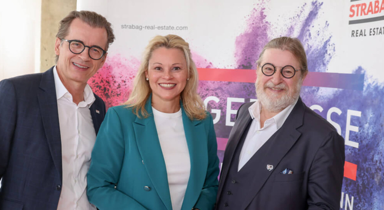 Dorint Grundsteinlegung Wien Erwin Größ GF Strabag Real Estate Österreich Dorint-COO Stefanie Brandes Dirk Iserlohe Foto Katharina Schiff